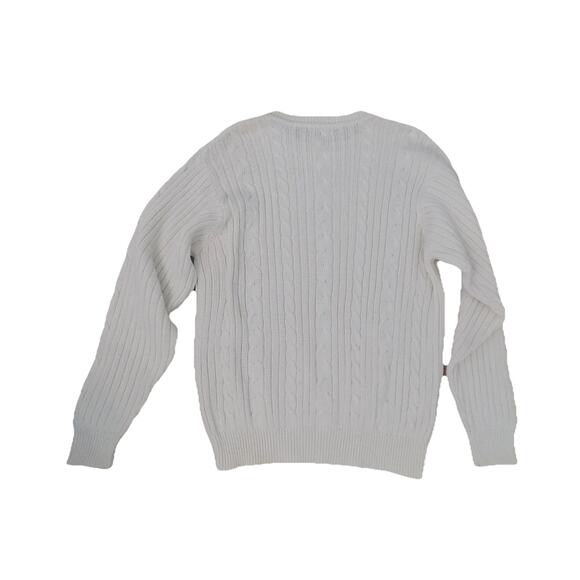 Geoffrey Beene pullover sweater cable knit crew neck cream womens size XL NWT - Picture 2 of 6